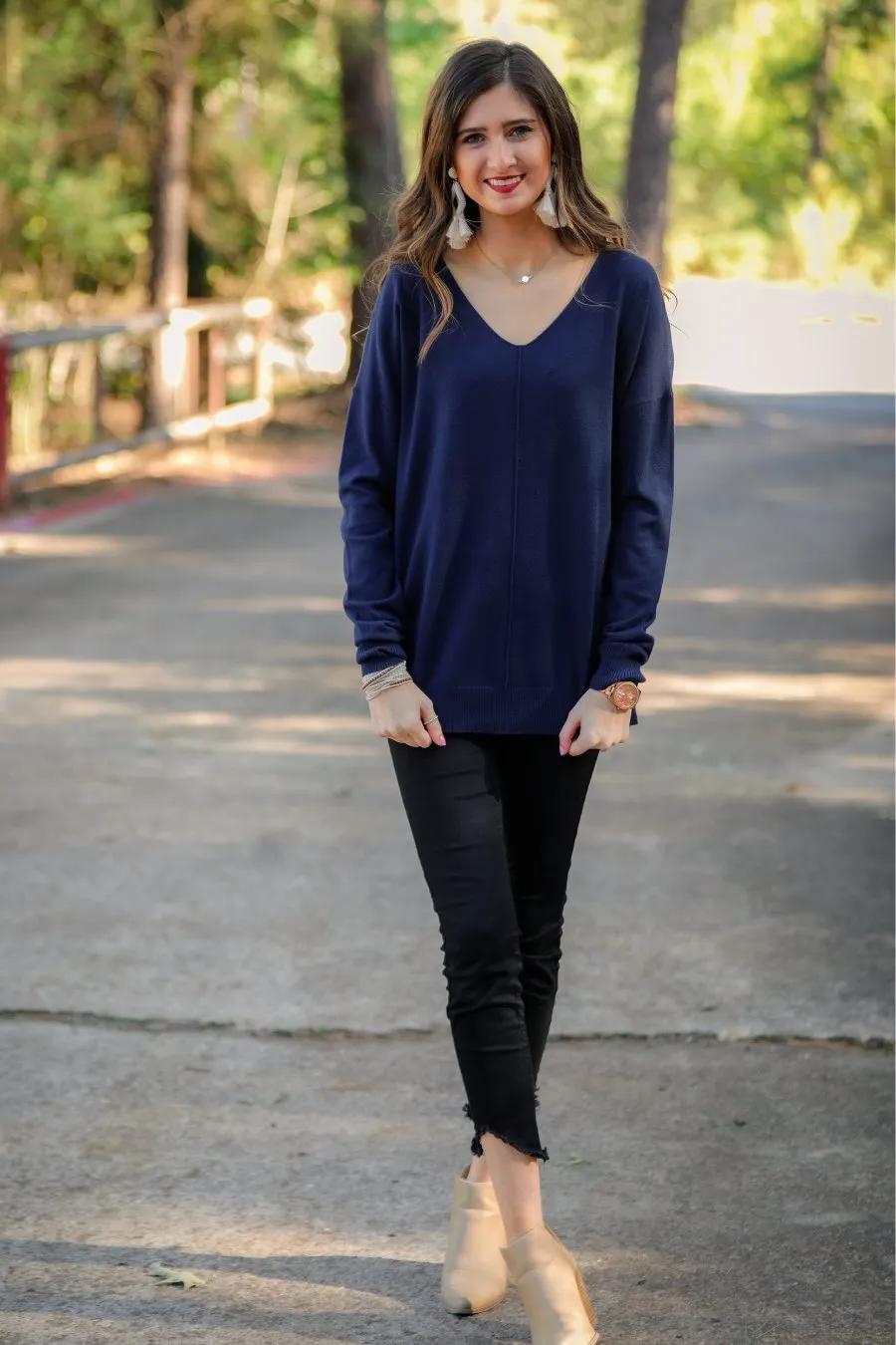 Arianna V-Neck Lightweight Sweater