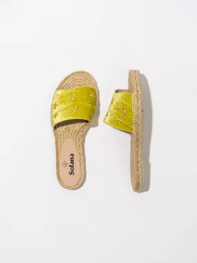 Artisanal Espadrille Slipper - Lime