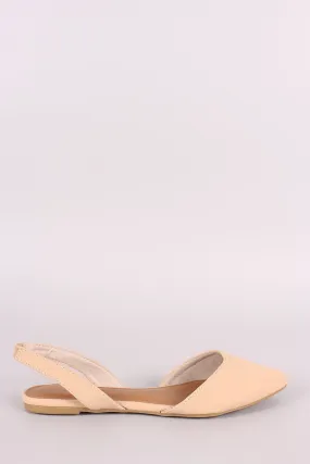 Bamboo Nubuck Pointy Toe Slingback Flat