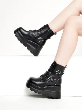 Black PU High-End-Fashion Stylish Ankle Boots (TC-RS3678-BLK)