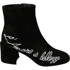 Dolce & Gabbana Chic Embroidered Ankle Boots