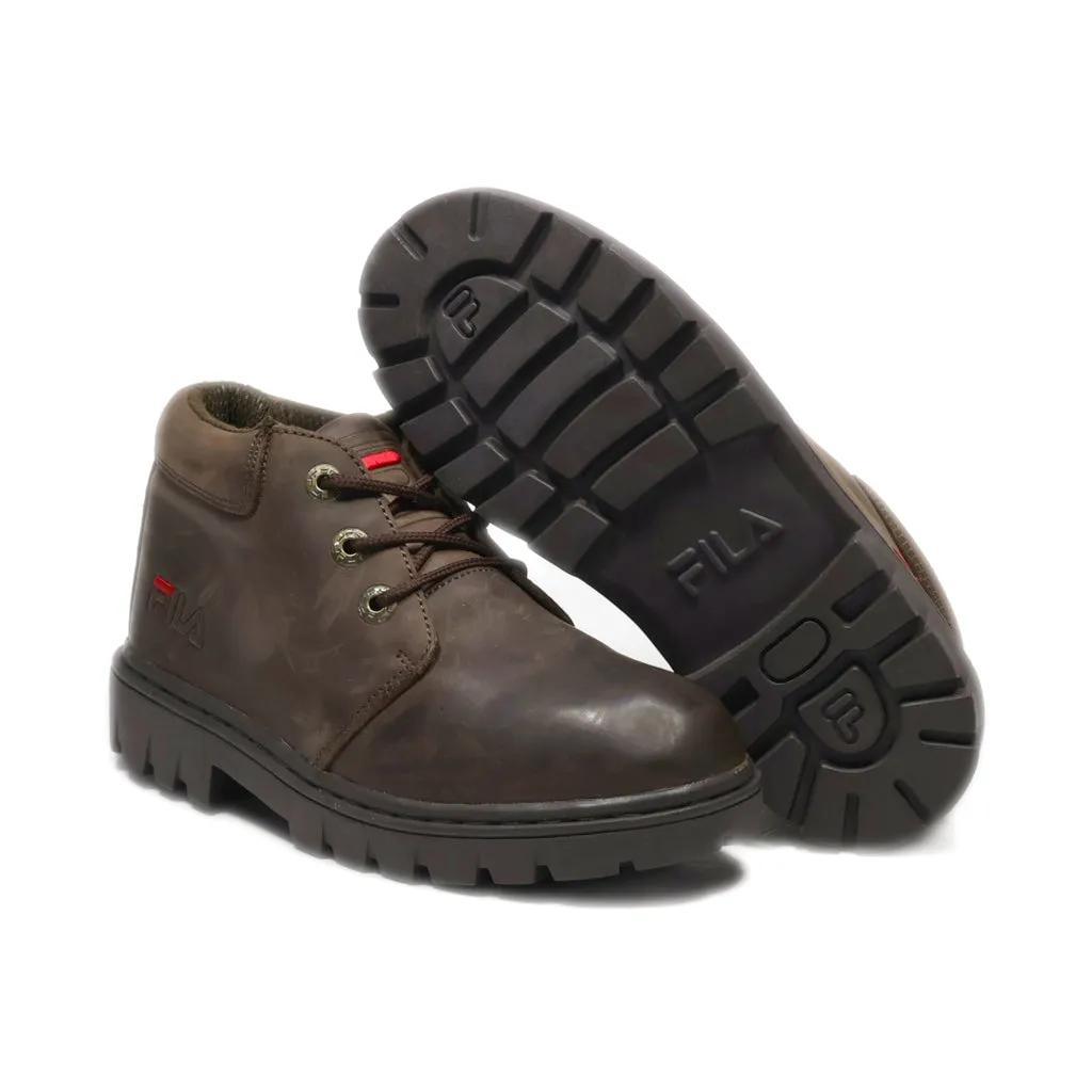 Fila Ankle Boots Leather Brown Colour For Women