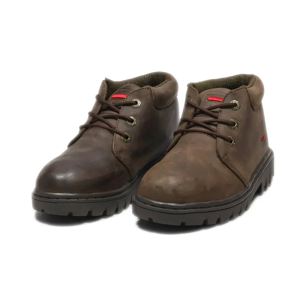 Fila Ankle Boots Leather Brown Colour For Women