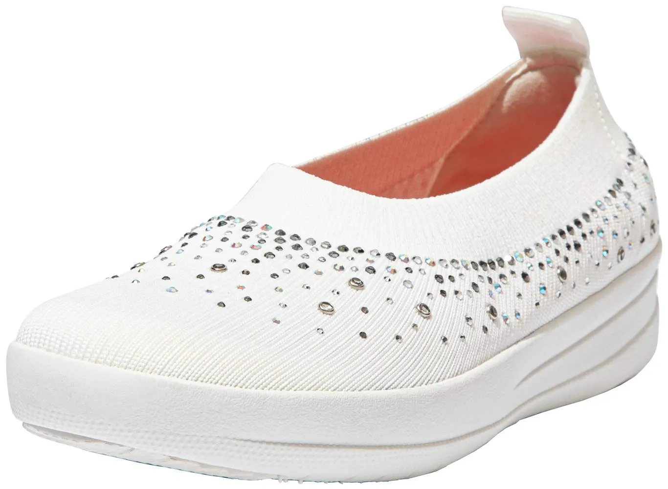 FitFlop DV5194-045 Uberknit Ombre Crystal Ballerinas Urban White