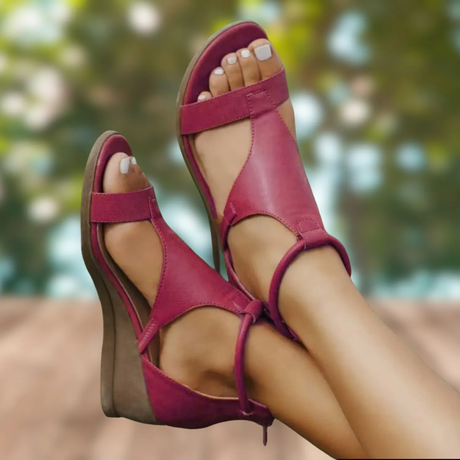 Ivyshape | Beautiful And Super Comfortable Vintage Orthopedic Leather Sandals With Heels