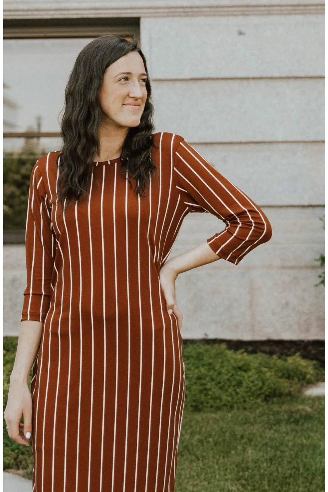 Jadyn Dress Gold Stripe