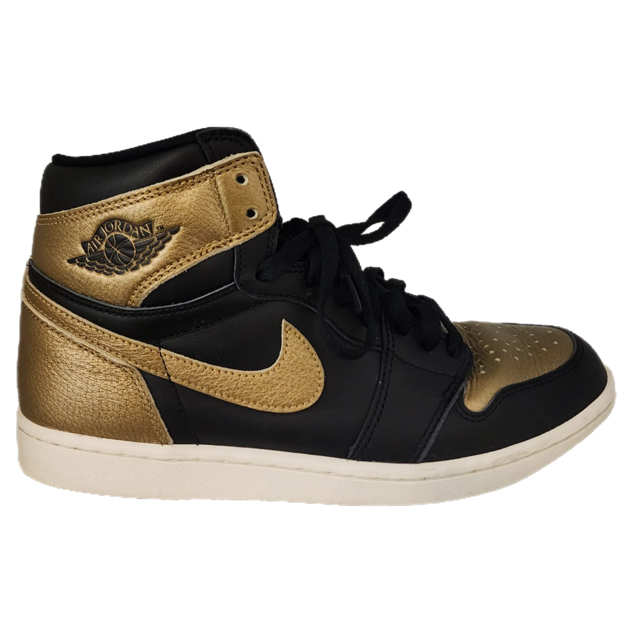 Jordan 1 High Black Metallic Gold - Size 10