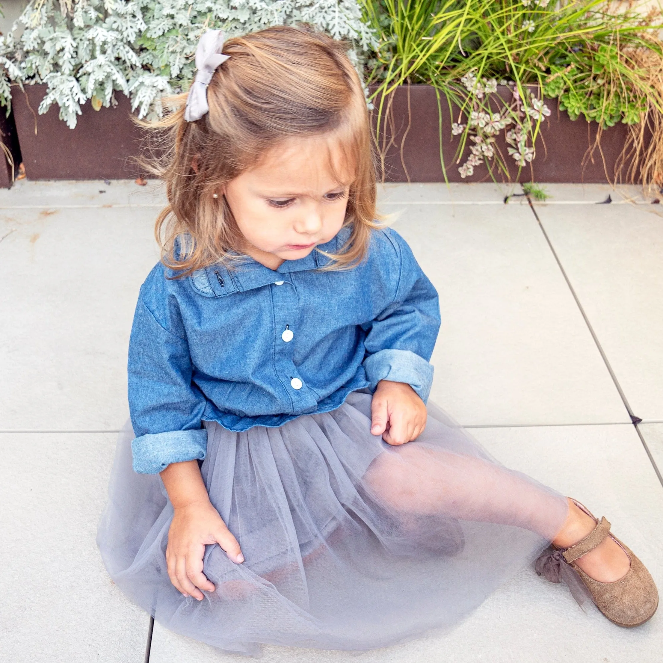 Long-sleeve Denim Tutu Dress