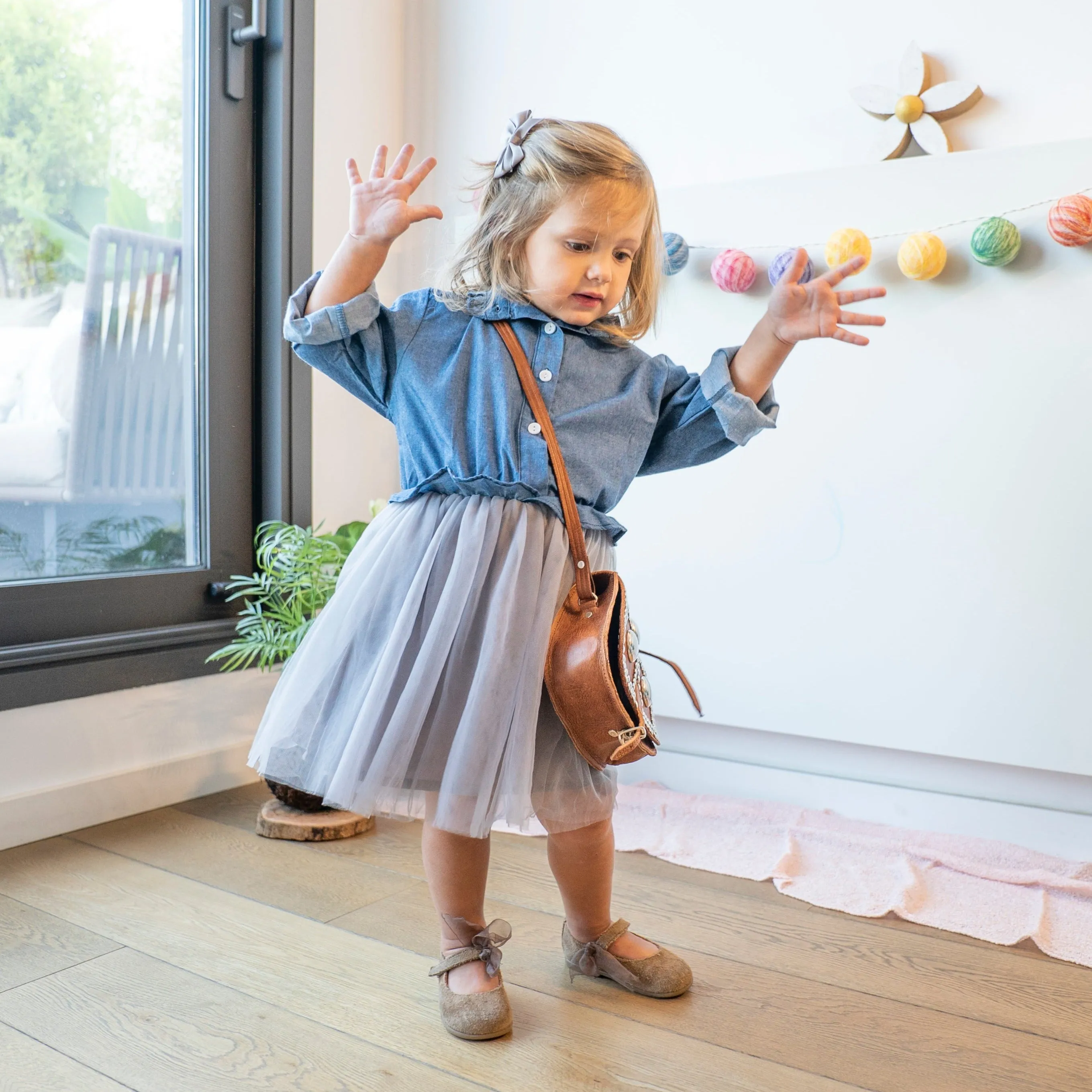 Long-sleeve Denim Tutu Dress