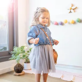 Long-sleeve Denim Tutu Dress