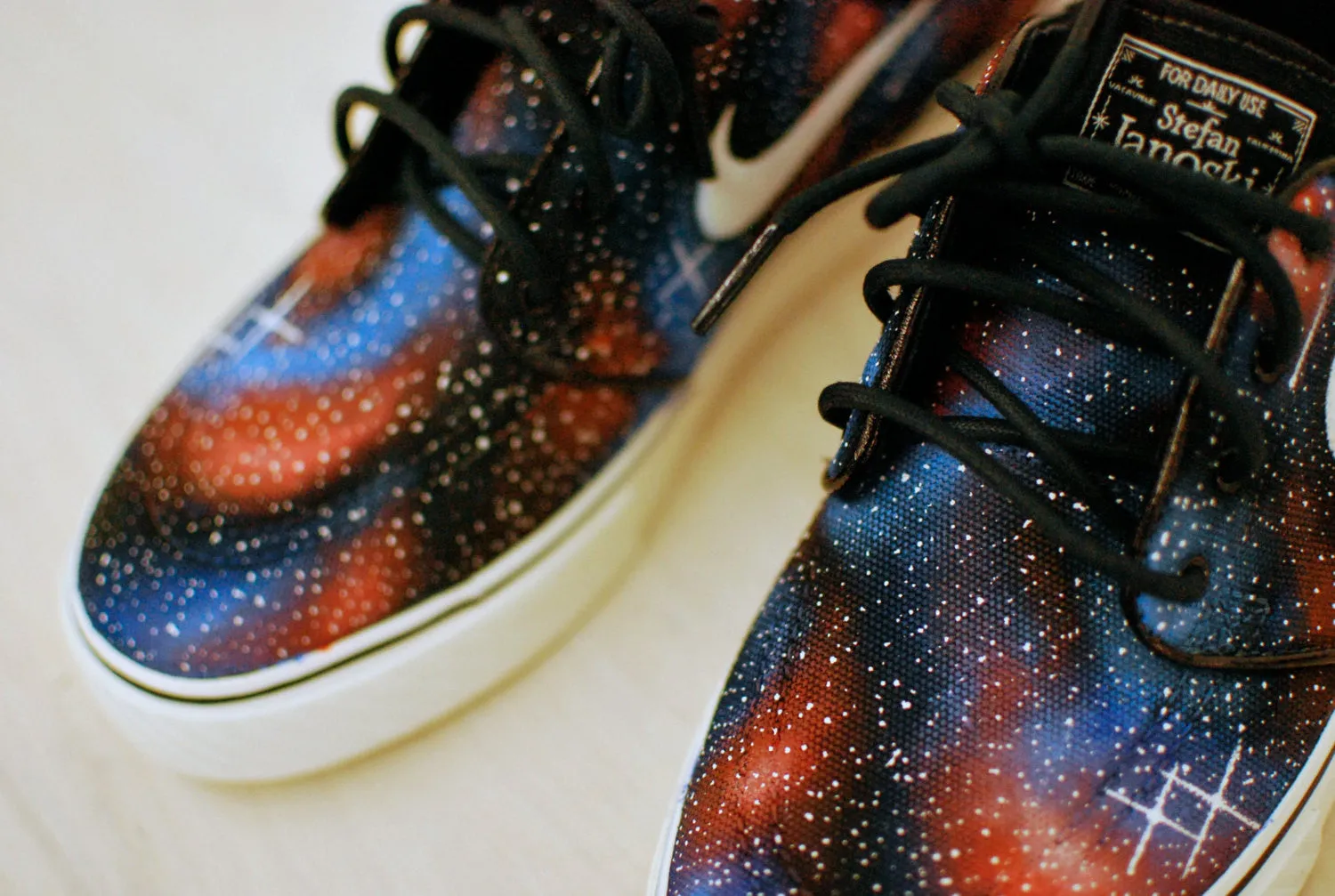 Nike Zoom Stefan Janoski Blue and Orange colorways Galaxy Sneakers