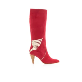 Patricia Blanchet Tornade Red Suede Tall Boots by