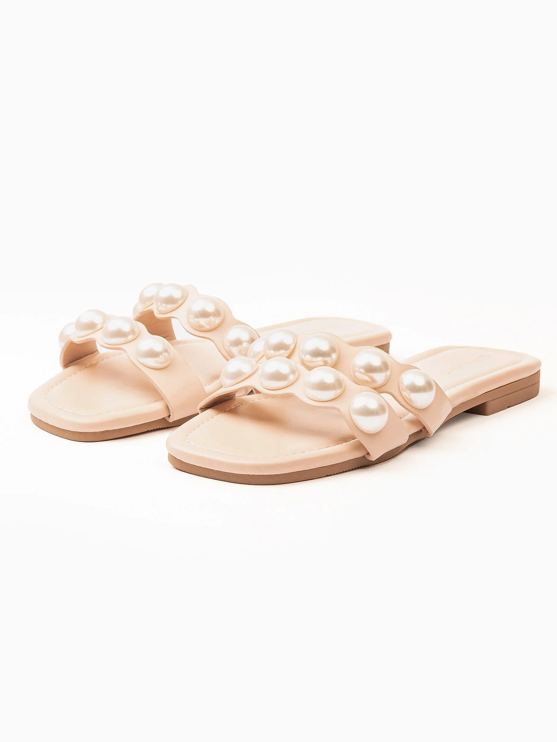 Pearl Double Strap Flats