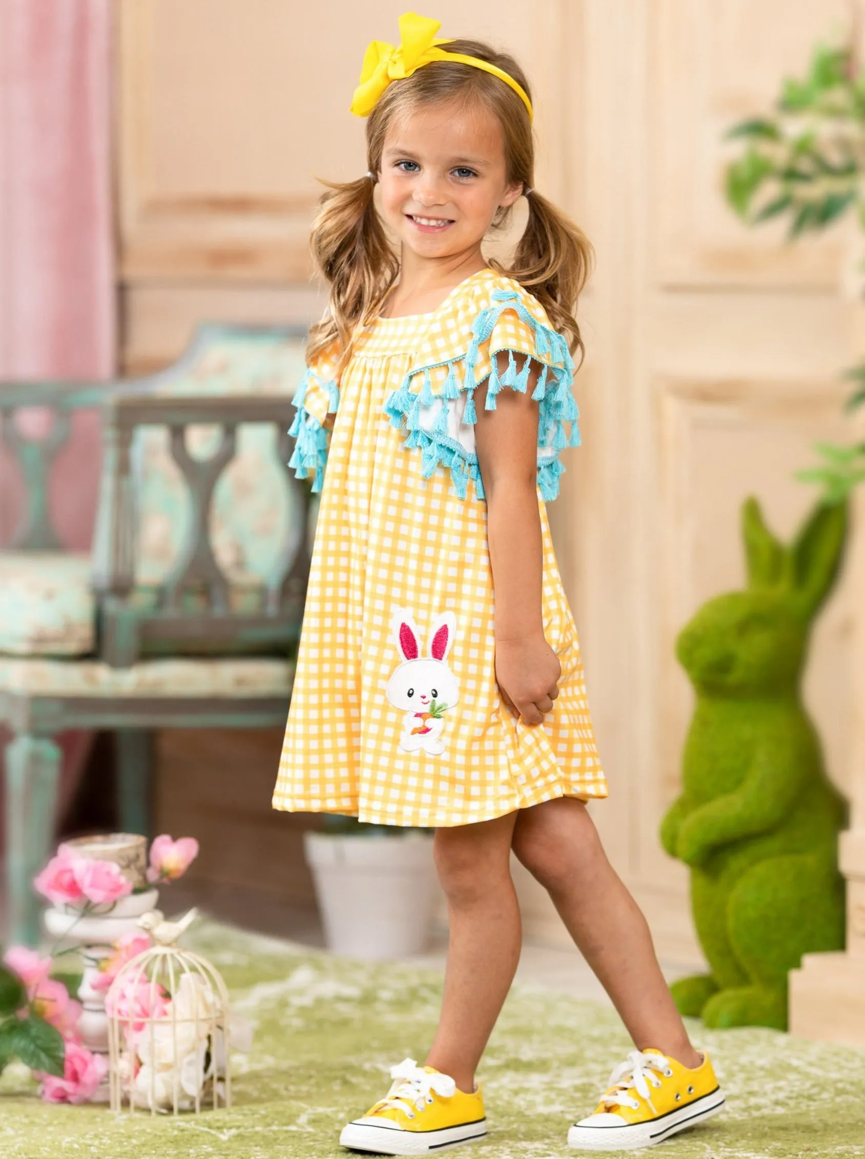 Pretty Plaid, Please Tassel Easter Dress