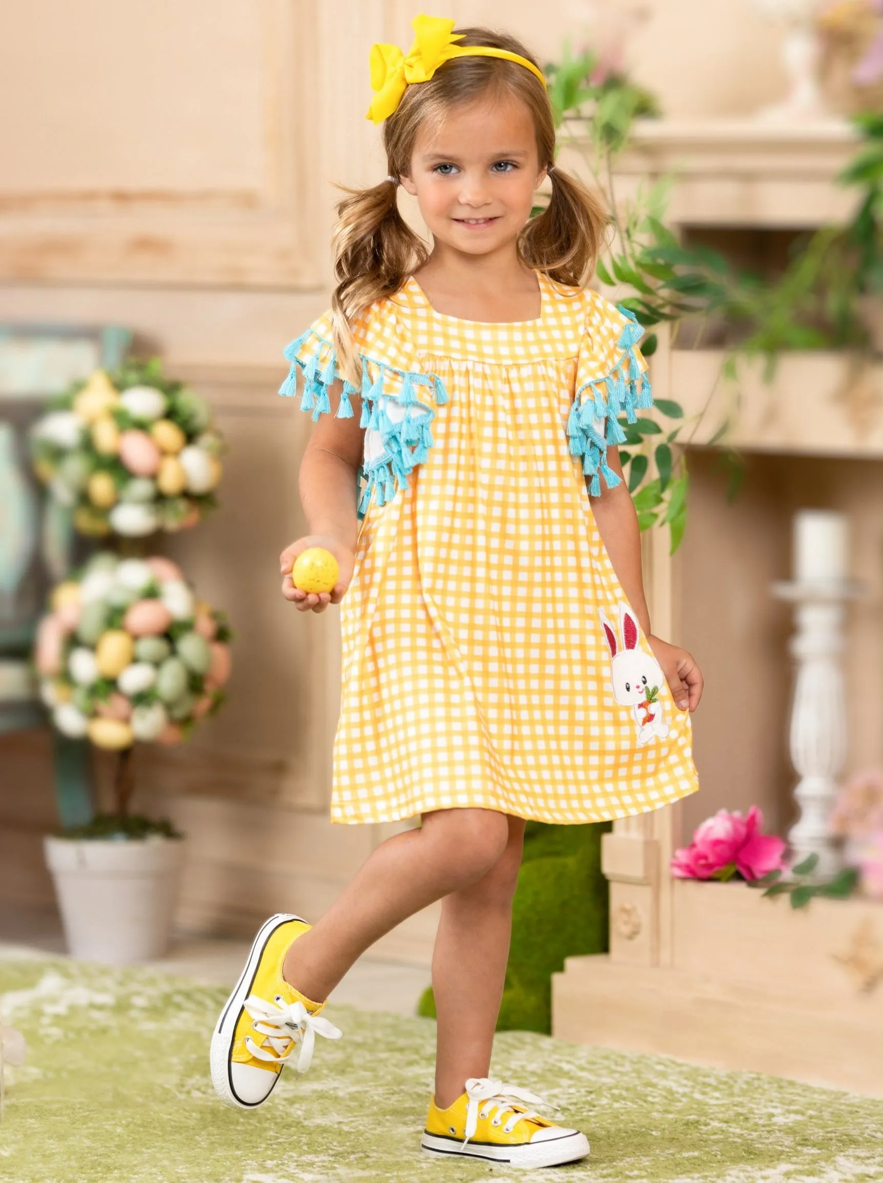 Pretty Plaid, Please Tassel Easter Dress