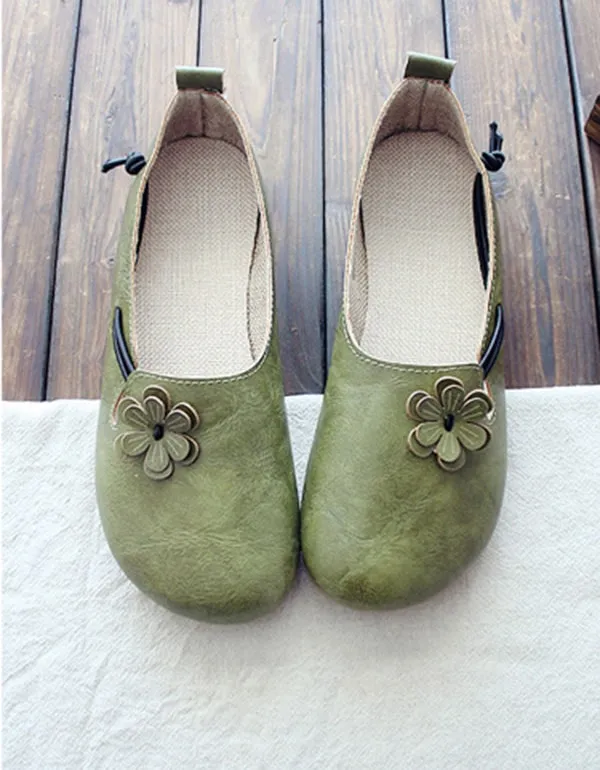 Retro Round Head Comfortable Flat Shoes