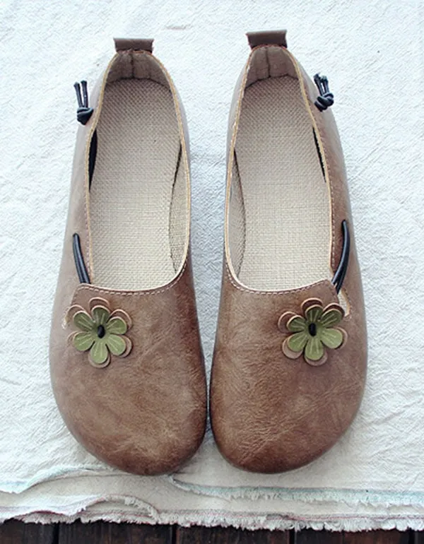 Retro Round Head Comfortable Flat Shoes