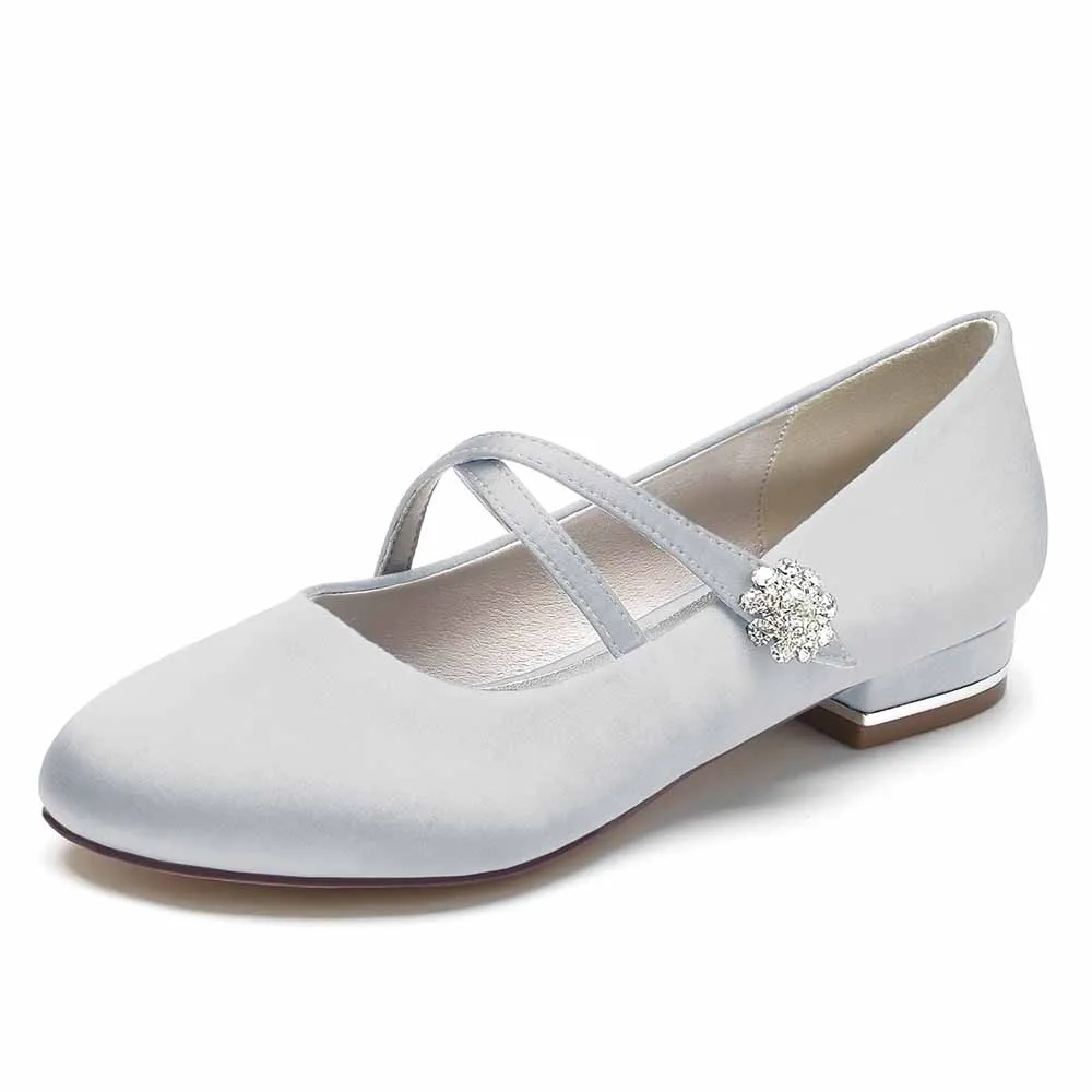 Satin Formal Flats for bride comfortable event shoes wedding shoes