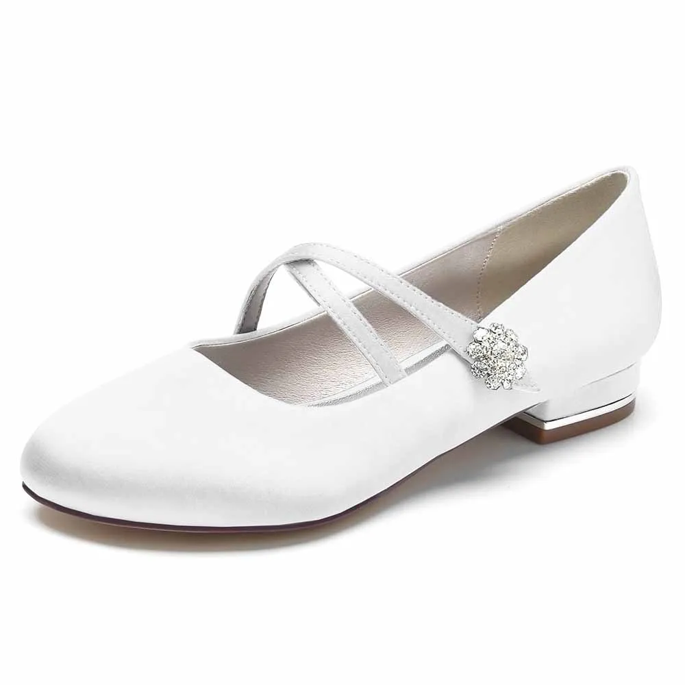 Satin Formal Flats for bride comfortable event shoes wedding shoes