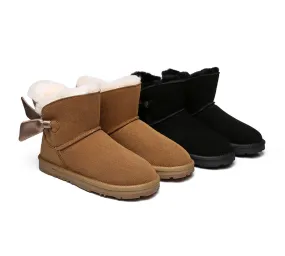 Sheepskin Single Bow Boots Women Ember