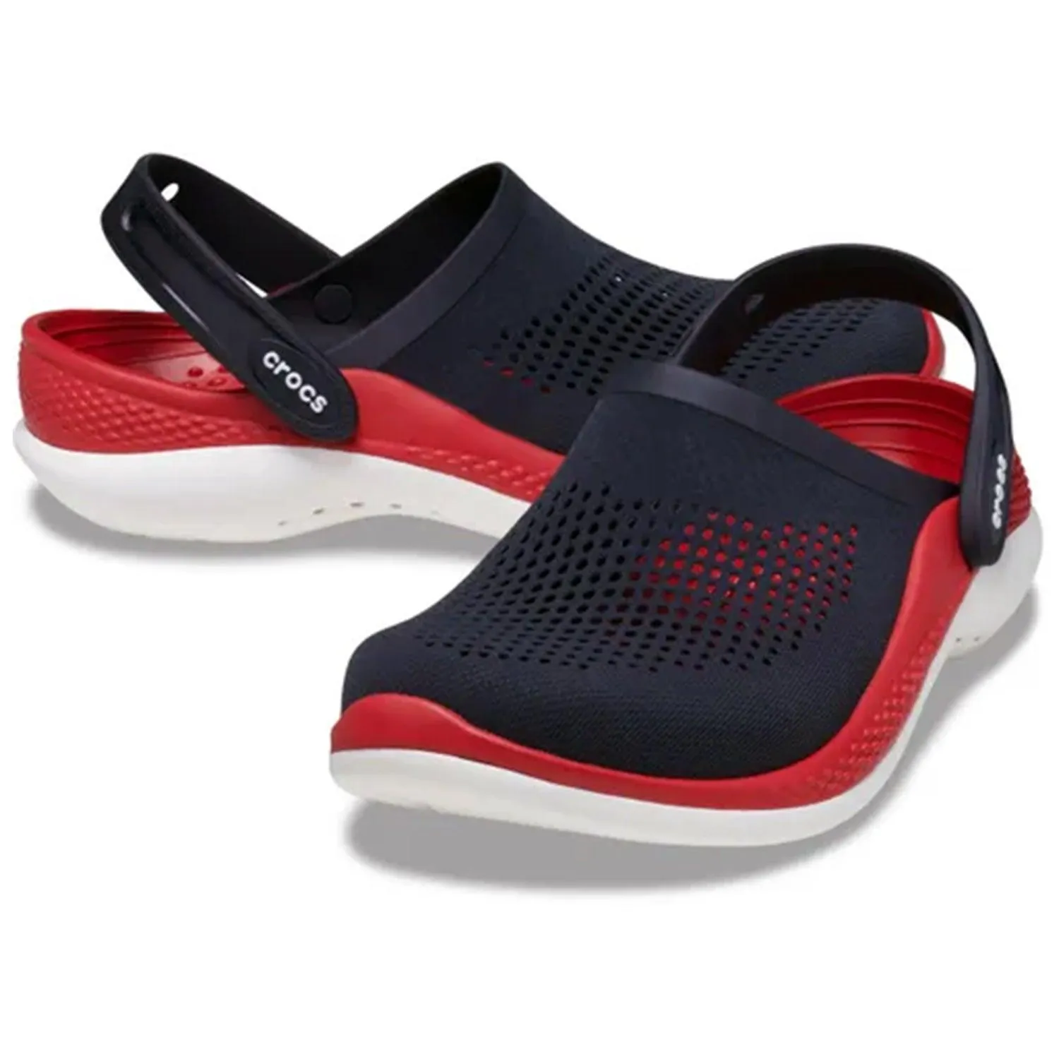 Unisex Literide 360 Clog - Black with Red & White Sole